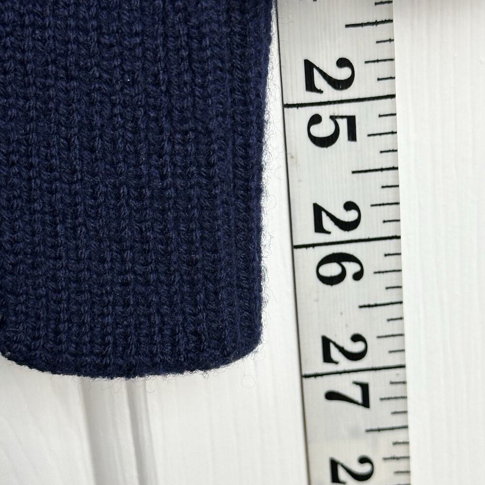 Lauren Ralph Lauren Navy White Striped Sweater Large Mock Neck Preppy Coastal - Picture 8 of 12